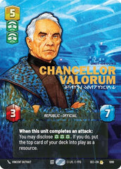 Chancellor Valorum - Civil Servant - 1099 - Rare (Prestige Foil) - Secrets of Power