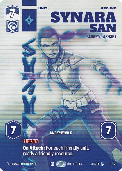 Synara San - Harboring a Secret - 1124 - Legendary (Prestige Foil) - Secrets of Power