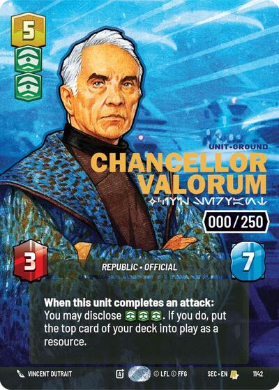 Chancellor Valorum - Civil Servant (Serialized) - 1142 - Rare - Secrets of Power