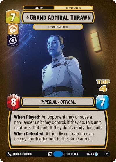Grand Admiral Thrawn - Grand Schemer (Top 4) - 34 - Legendary - Organized Play Promos