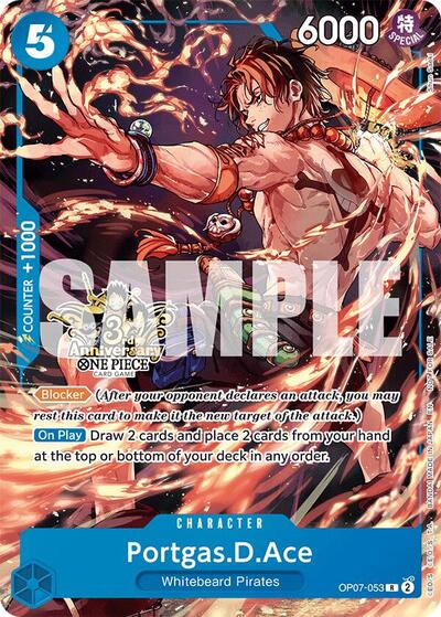 Portgas.D.Ace - OP07-053 - Rare (3rd Anniversary Tournament 3 Brothers Pack) - Carrying On His Will: 3rd Anniversary Tournament Cards