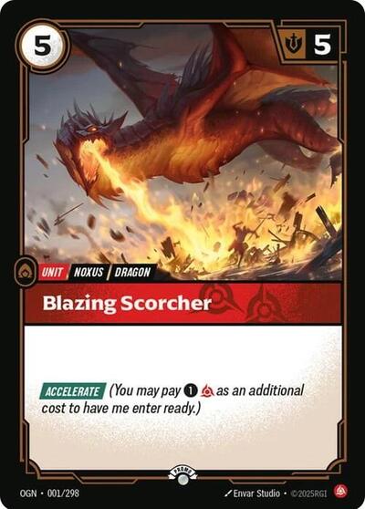 Blazing Scorcher - 001/298 - Promo - Riftbound Organized Play Promotional Cards