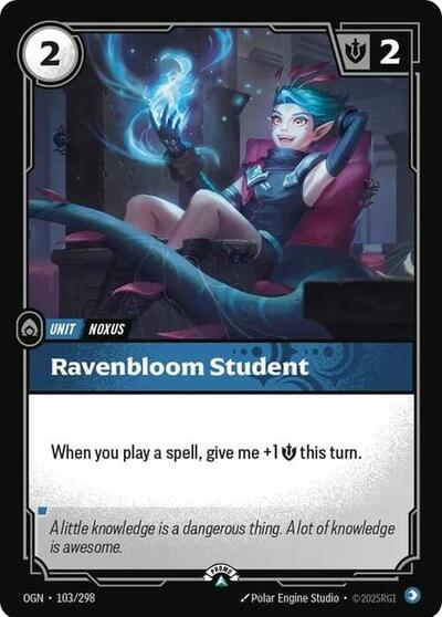 Ravenbloom Student - 103/298 - Promo - Riftbound Organized Play Promotional Cards