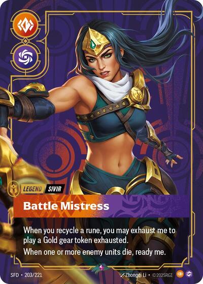 Sivir, Battle Mistress - 203/221 - Rare - Spiritforged