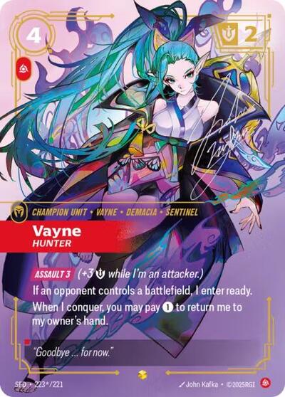 Vayne, Hunter - 223*/221 - Showcase (Signature) - Spiritforged