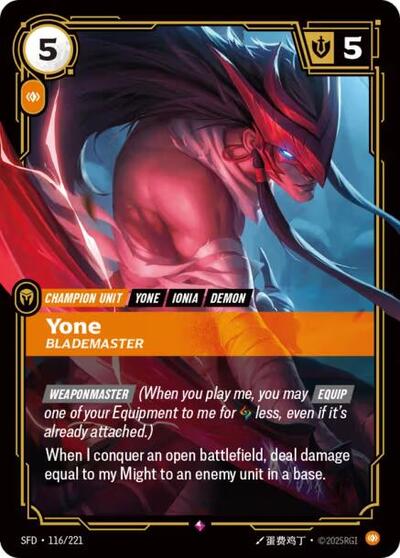 Yone, Blademaster - 116/221 - Rare - Spiritforged