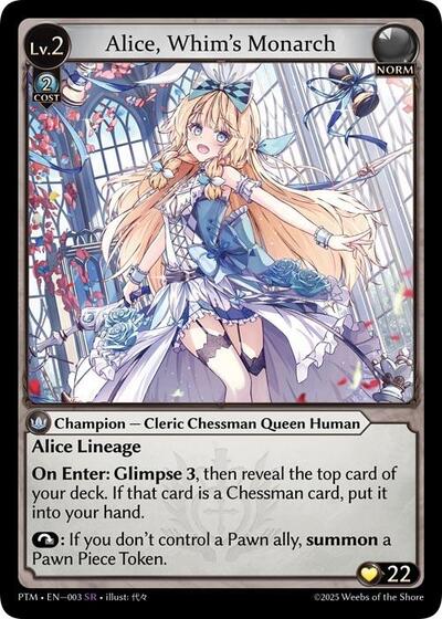 Alice, Whim's Monarch - 003 - Super Rare - Phantom Monarchs