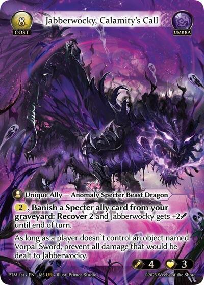 Jabberwocky, Calamity's Call - 185 - Ultra Rare - Phantom Monarchs