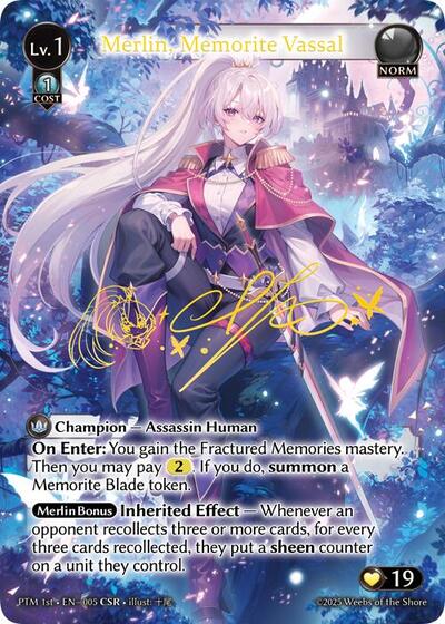 Merlin, Memorite Vassal - 005 - Collector Super Rare - Phantom Monarchs