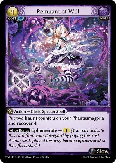 Remnant of Will - 191 - Rare - Phantom Monarchs