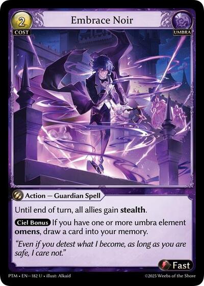 Embrace Noir (Curio Foil) - 182 - Uncommon - Phantom Monarchs