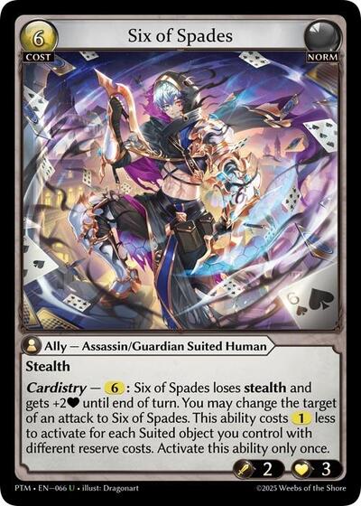 Six of Spades (Curio Foil) - 066 - Uncommon - Phantom Monarchs