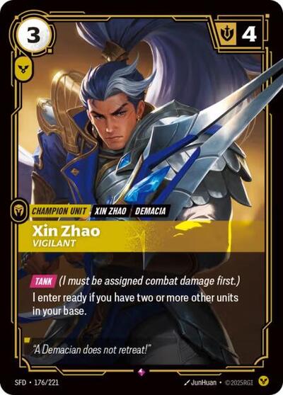 Xin Zhao, Vigilant - 176/221 - Rare - Spiritforged