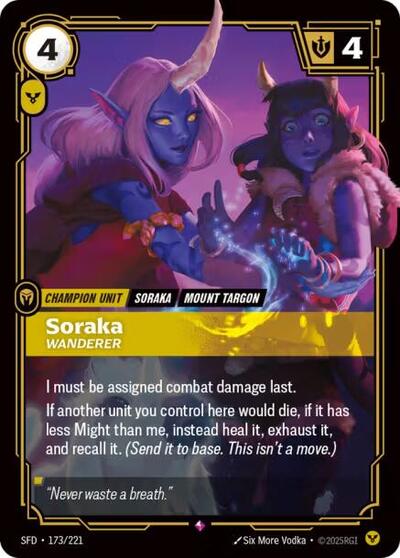 Soraka, Wanderer - 173/221 - Rare - Spiritforged