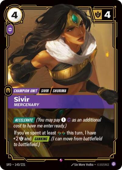 Sivir, Mercenary - 143/221 - Rare - Spiritforged