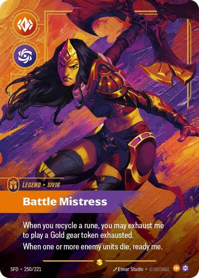 Sivir, Battle Mistress - 250/221 - Showcase (Overnumbered) - Spiritforged