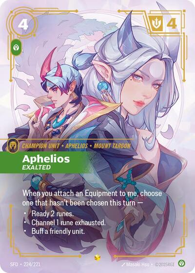 Aphelios, Exalted - 224/221 - Showcase (Overnumbered) - Spiritforged