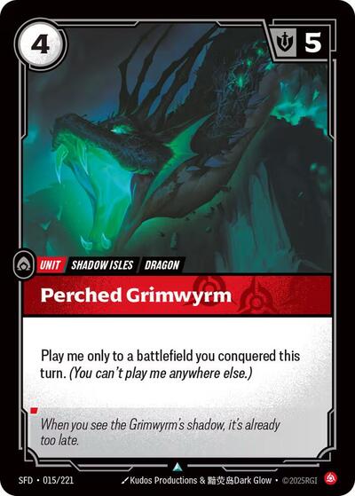 Perched Grimwyrm - 015/221 - Uncommon - Spiritforged