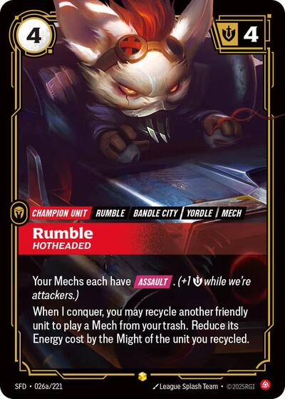 Rumble, Hotheaded - 026a/221 - Showcase (Alternate Art) - Spiritforged