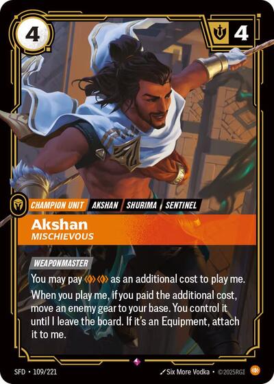 Akshan, Mischievous - 109/221 - Rare - Spiritforged