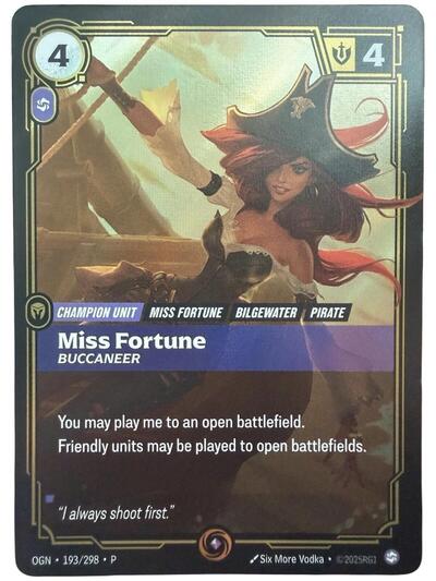Miss Fortune, Buccaneer - 193/298 - Promo - Riftbound Organized Play Promotional Cards
