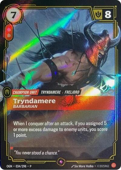 Tryndamere, Barbarian - 034/298 - Promo - Riftbound Organized Play Promotional Cards