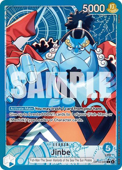 Jinbe - OP14-040 - Leader (Alternate Art) - The Azure Sea's Seven