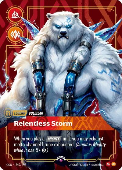 Volibear, Relentless Storm (Metal) (Best Of) - 249/298 - Promo - Riftbound Organized Play Promotional Cards