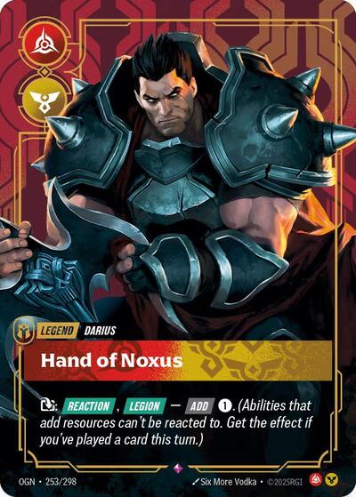 Darius, Hand of Noxus (Metal) (Best Of) - 253/298 - Promo - Riftbound Organized Play Promotional Cards