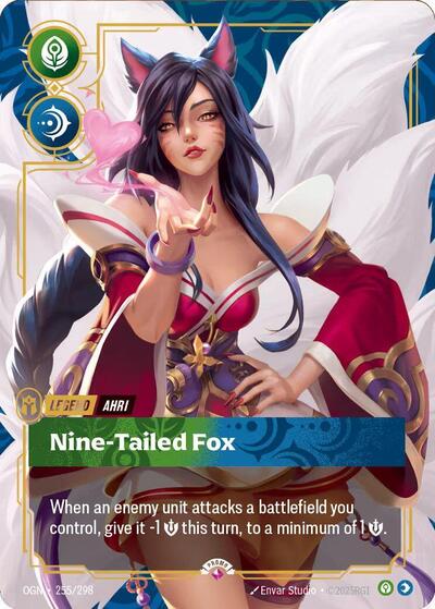 Ahri, Nine-Tailed Fox (Metal) (Best Of) - 255/298 - Promo - Riftbound Organized Play Promotional Cards
