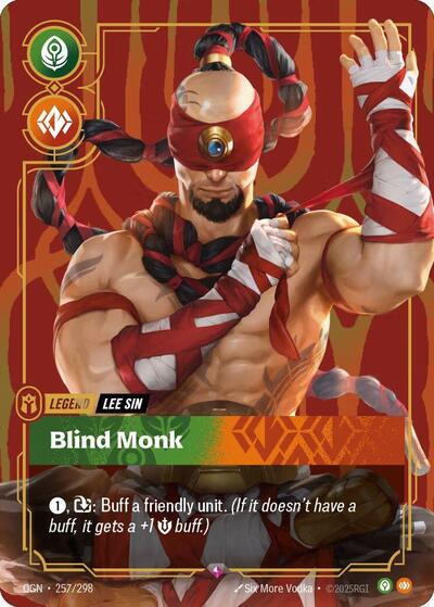 Lee Sin, Blind Monk (Metal) (Best Of) - 257/298 - Promo - Riftbound Organized Play Promotional Cards