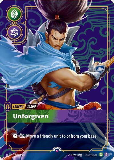 Yasuo, Unforgiven (Metal) (Best Of) - 259/298 - Promo - Riftbound Organized Play Promotional Cards