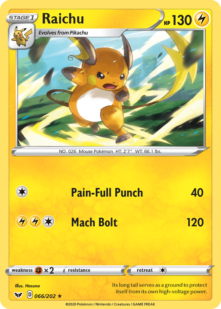 Raichu - 066/202 - Sword & Shield