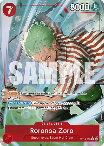 Roronoa Zoro - OP14-015 - Rare (Alternate Art) - The Azure Sea's Seven
