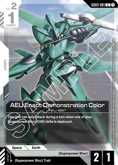 AEU Enact Demonstration Color (Store Tournament Participant Pack 03) - GD03-081 - COMMON - Gundam Promotional Cards