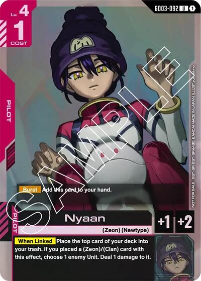 Nyaan (Store Tournament Participant Pack 03) - GD03-092 - UNCOMMON - Gundam Promotional Cards