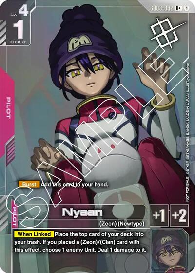 Nyaan (Store Tournament Winner Pack 03) - GD03-092 - Full Art Uncommon - Gundam Promotional Cards