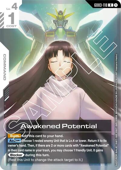 Awakened Potential (Store Tournament Participant Pack 03) - GD03-118 - RARE - Gundam Promotional Cards