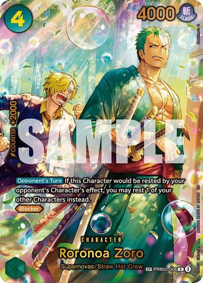Roronoa Zoro - PRB02-006 - Rare (Special Alternate Art) - The Azure Sea's Seven