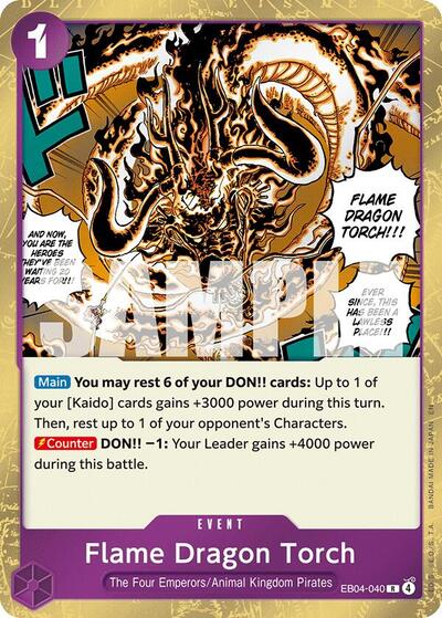 Flame Dragon Torch - EB04-040 - Rare - The Azure Sea's Seven