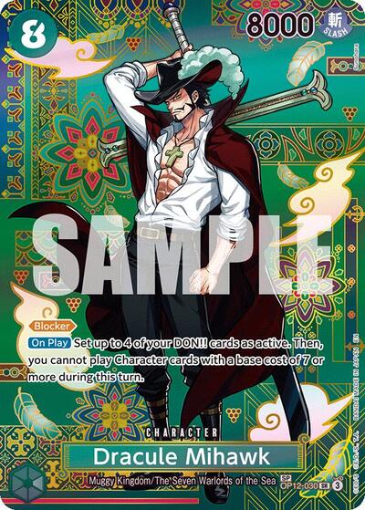 Dracule Mihawk - OP12-030 - Super Rare (Special Alternate Art) - The Azure Sea's Seven