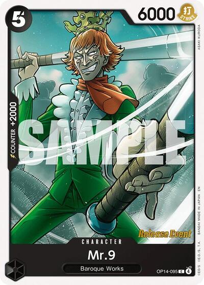 Mr.9 - OP14-095 - Common - The Azure Sea's Seven Release Event Cards