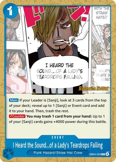 I Heard the Sound...of a Lady's Teardrops Falling - EB04-029 - Uncommon - The Azure Sea's Seven Release Event Cards