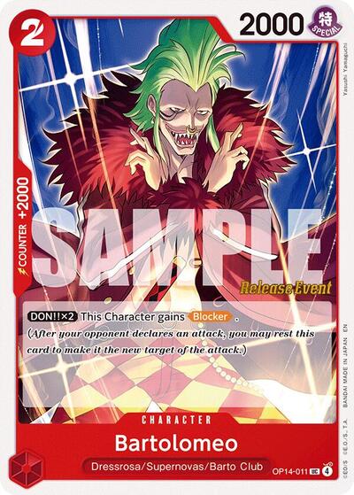 Bartolomeo - OP14-011 - Uncommon - The Azure Sea's Seven Release Event Cards