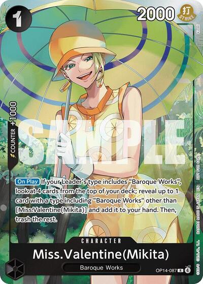 Miss.Valentine(Mikita) (Dash Pack) - OP14-087 - Rare - The Azure Sea's Seven