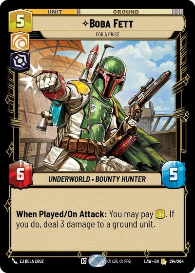 Boba Fett - For a Price - 214/264 - Rare - A Lawless Time
