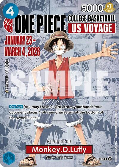 Monkey.D.Luffy (055) (College Basketball US Voyage) - P-055 - Promo - One Piece Promotion Cards