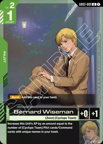 Bernard Wiseman (GD03 Release Event) - GD03-089 - UNCOMMON - Gundam Promotional Cards