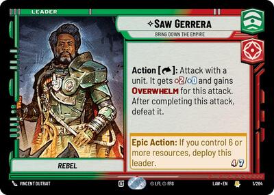 Saw Gerrera - Bring Down the Empire - 1/264 - Rare - A Lawless Time
