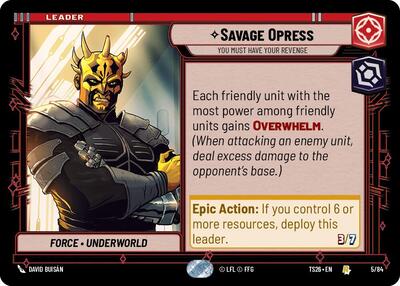 Savage Opress - You Must Have Your Revenge - 5/84 - Rare - Twin Suns